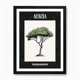 Acacia Tree Pixel Illustration 2 Poster Art Print