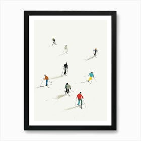 Skiing Print Skier Artwork Ski Wall Art Vintage Winter Sports Art Minimalist Prints Art Print