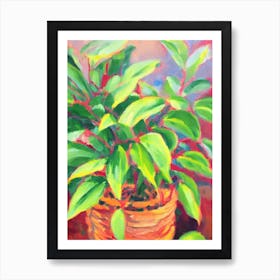 Chinese Evergreen 3 Impressionist Painting Plant Art Print
