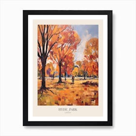 Autumn City Park Painting Hyde Park London 2 Poster Art Print