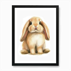 Mini Lop Rabbit Kids Illustration 2 Art Print