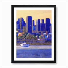 Oakland, City Us  Pointillism Art Print