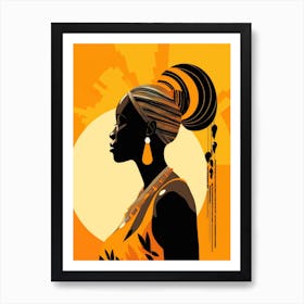 African Woman Silhouette 3 Art Print