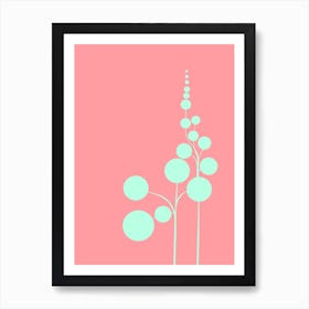 Minimalist Zen Tree Pastel Warm Pink Art Print