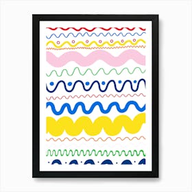 Colorful Wavy Pattern Art Print