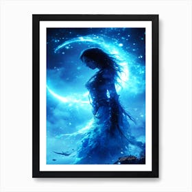 Ponder Blue - La Luna Thoughts Art Print