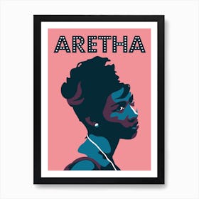 Aretha Franklin Pink Art Print
