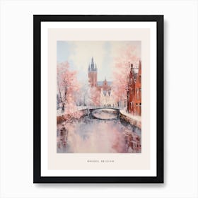 Dreamy Winter Painting Poster Bruges Belgium 1 Art Print