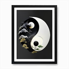 Repeat 7, Yin and Yang Illustration Art Print