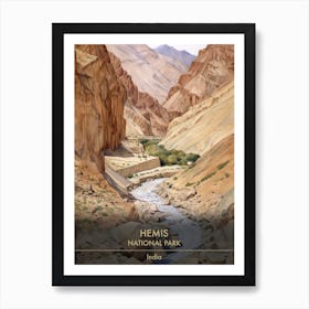 Hemis National Park India Watercolour 1 Art Print