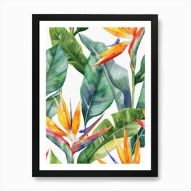 Bird Of Paradise Seamless Pattern 9 Art Print