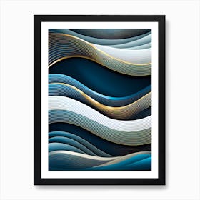 Abstract Wave Pattern, vector art Art Print