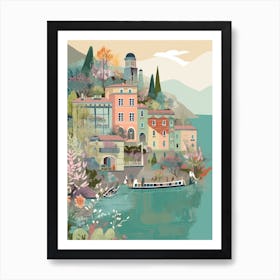 Lake Como 2, Italy Illustration Art Print