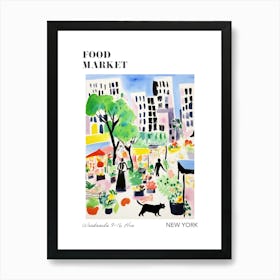 The Food Market In New York 1 Illustration Poster Art Print