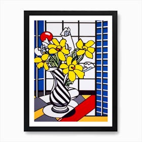 Freesia Flower Still Life  1 Pop Art Style Art Print