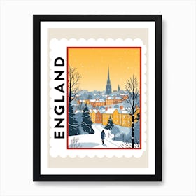 Retro Winter Stamp Poster Oxford United Kingdom 1 Art Print