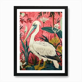 Floral Animal Painting Pelican 4 Art Print