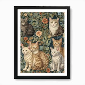 Cats In The Garden Art Print