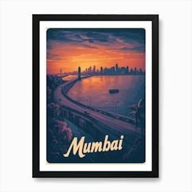 Aihrgdesign A Mid Century Modern Travel Poster For Mumbai Sho 6536f975 9887 423c Bfa9 797b81c44593 3 Art Print