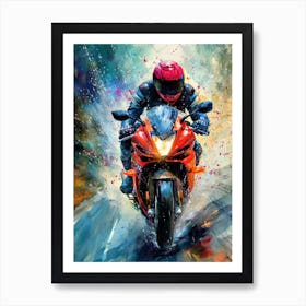 Motorcycle Rider  sport Art Print