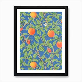 Nectarine tree Vintage 2 Botanical Art Print