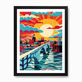 Peace Bridge, Canada, Colourful 3 Art Print