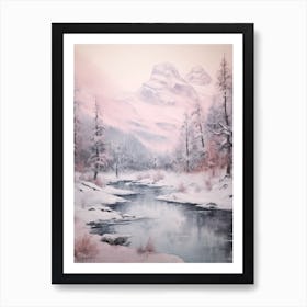 Dreamy Winter Painting Vanoise National Park France 3 Art Print