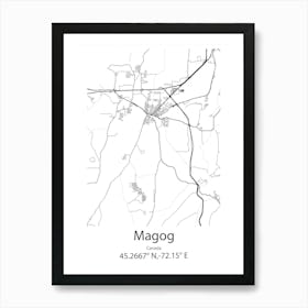 Magog,Canada Minimalist Map Affiche