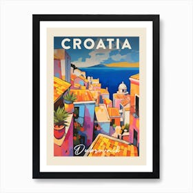 Dubrovnik Croatia 7 Fauvist Painting  Travel Poster Art Print