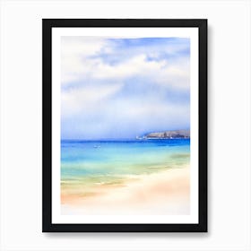 Cala Mesquida Beach, Mallorca, Spain Watercolour Art Print