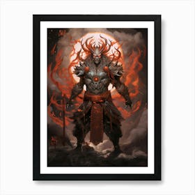 Raijin Thunder God Japanese Style 6 Art Print