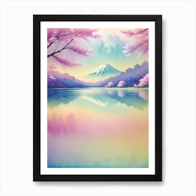 Japanese Landscape Mount Fuji Japan Beautiful Lake Landscape Art Print