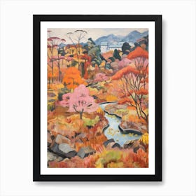 Autumn Gardens Painting Rikugien Gardens Japan 2 Art Print