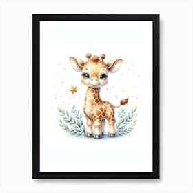 Charming Giraffe Wall Art Art Print