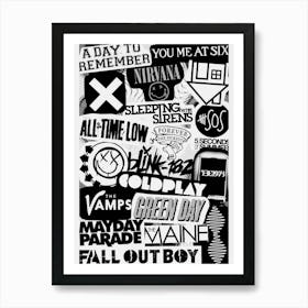 rock and roll music band Art Print