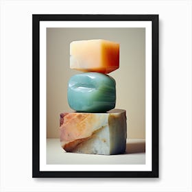 Stacked Soaps, Stones Art 2 Art Print