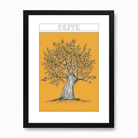 Olive Tree Minimalistic Drawing 2 Poster Art Print