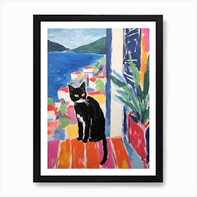 Painting Of A Cat In Hvar Croatia 3 Art Print