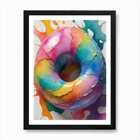 Rainbow Donut Art Print