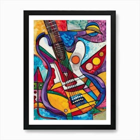 Guitar Painting Style Abstract Art Print