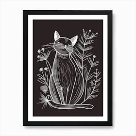 Munchkin Cat Minimalist Illustration 4 Art Print