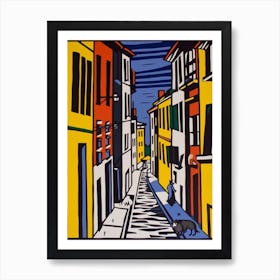 Painting Of Rome With A Cat In The Style Of Pop Art, Illustration Style 3 Art Print