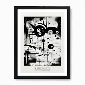 Resistance Abstract Black And White 6 Poster Art Print