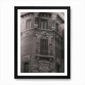 Facade (Palazzo Degli Ambasciatori, via Dora 1 - quartiere Coppede, Roma). From Roma Narrative series by Michael Banifatov. Art Print