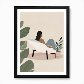 Woman Sitting On A Chair 1 Art Print