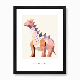 Nursery Dinosaur Art Avaceratops 1 Poster Art Print