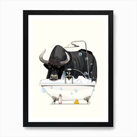 Yak In The Bath Art Print