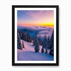 Engelberg, Switzerland Sunrise 1 Skiing Poster Art Print