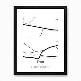 Fron,Norway Minimalist Map Art Print