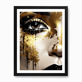 Gold And Black Makeup 1 Art Print